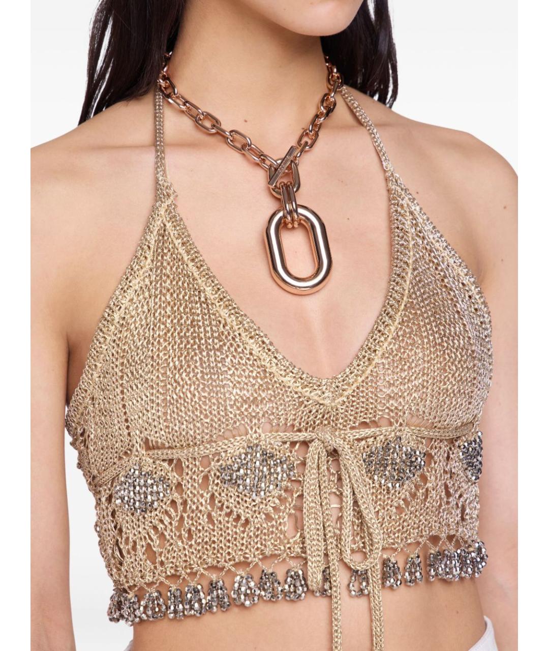 PACO RABANNE Золотое металлическое колье, фото 3