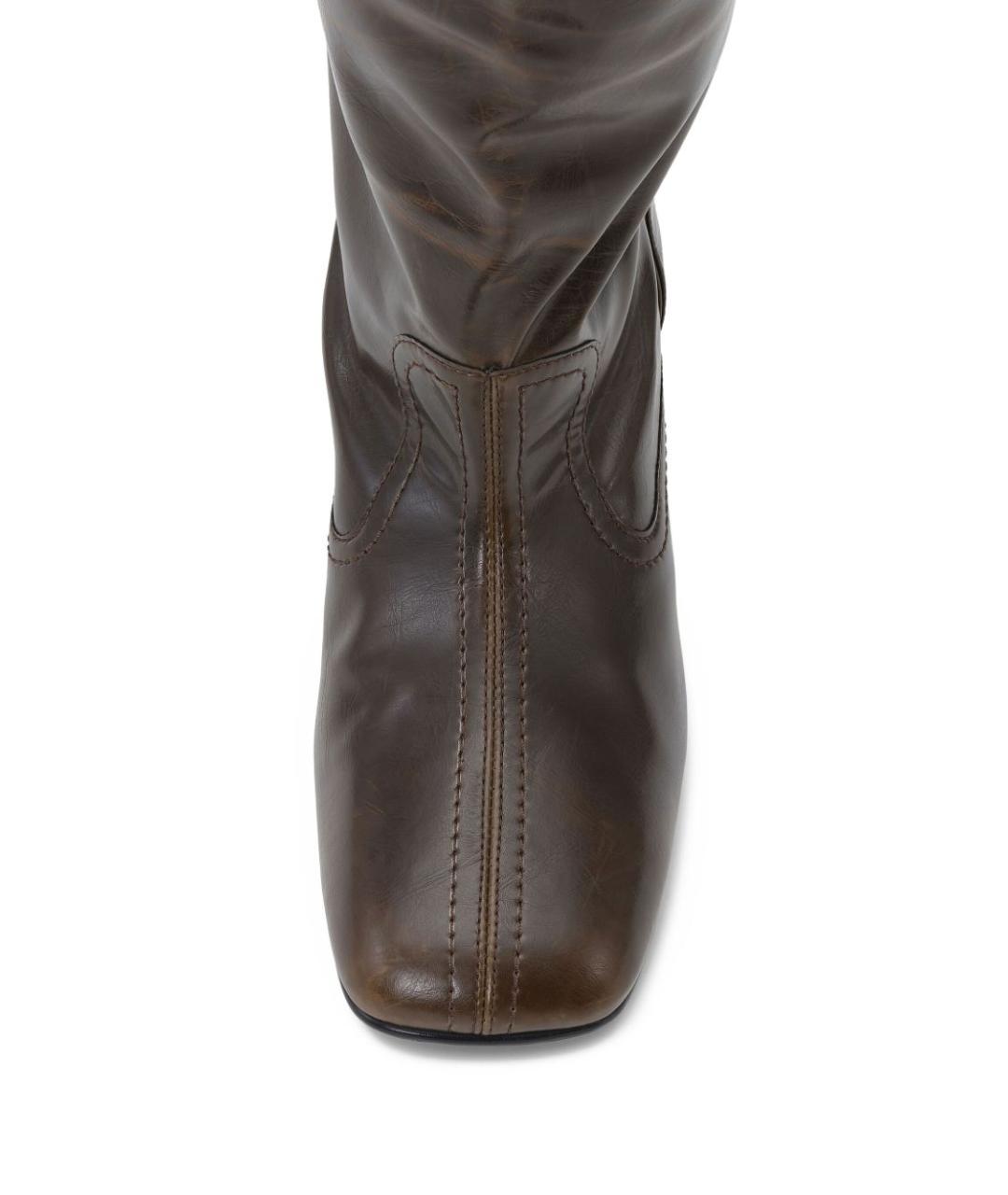 GANNI Зеленые сапоги из искусственной кожи, фото 6