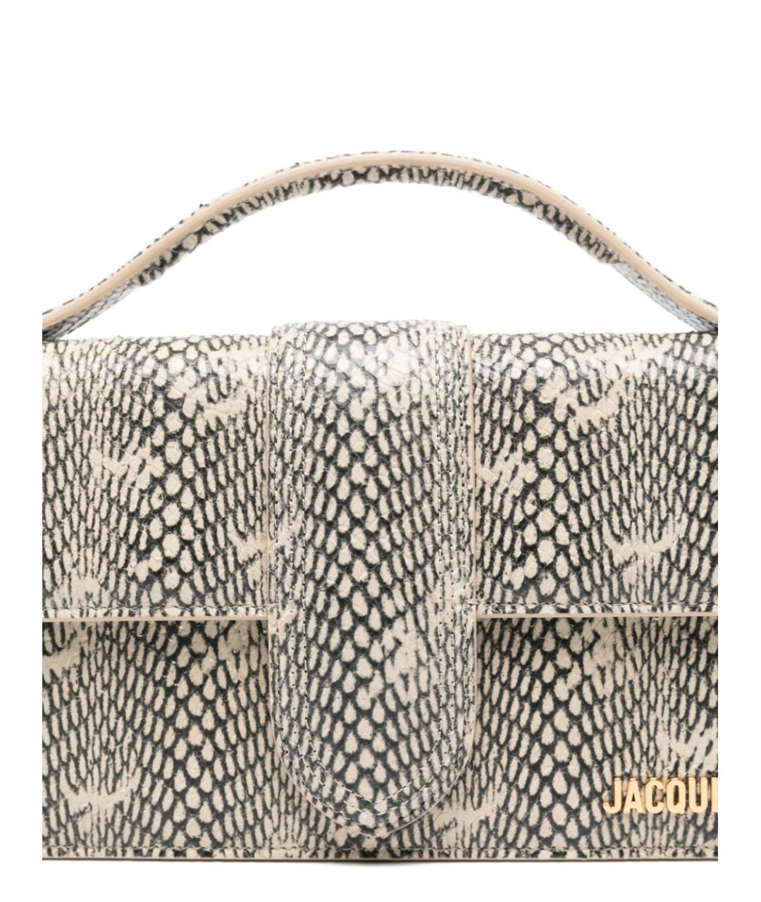 JACQUEMUS Бежевая кожаная сумка с короткими ручками, фото 5