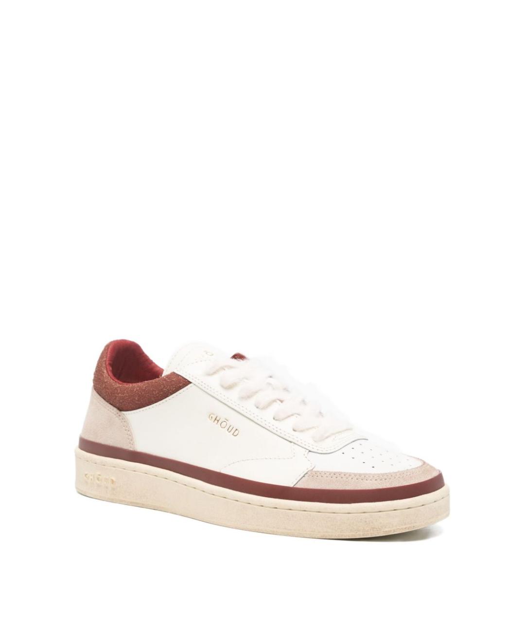 GHOUD Бежевые кожаные низкие кроссовки / кеды, фото 4