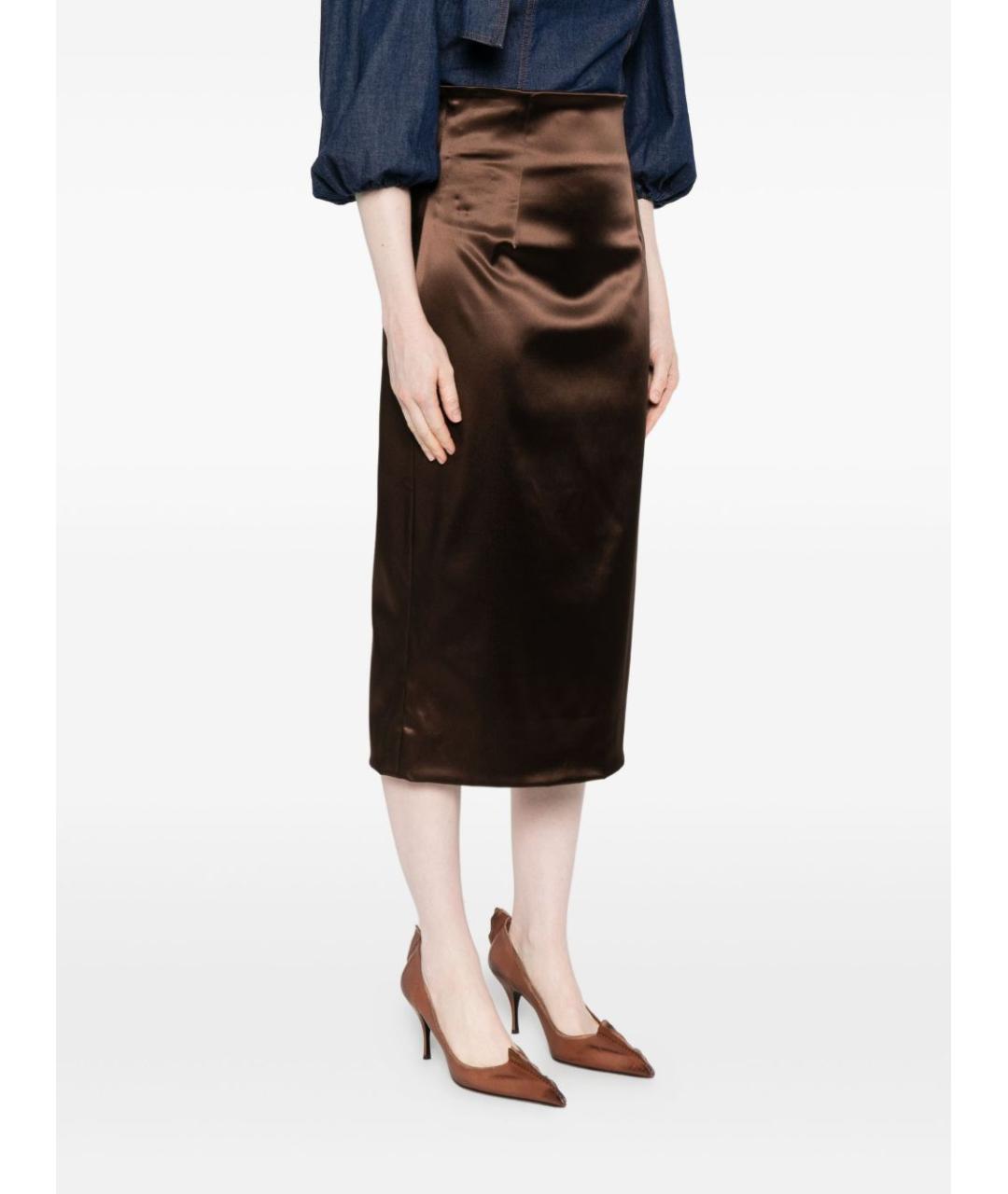 DOLCE&GABBANA Коричневая юбка миди, фото 4