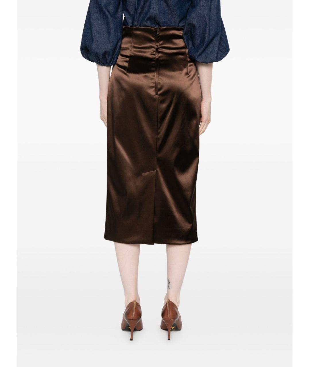 DOLCE&GABBANA Коричневая юбка миди, фото 2