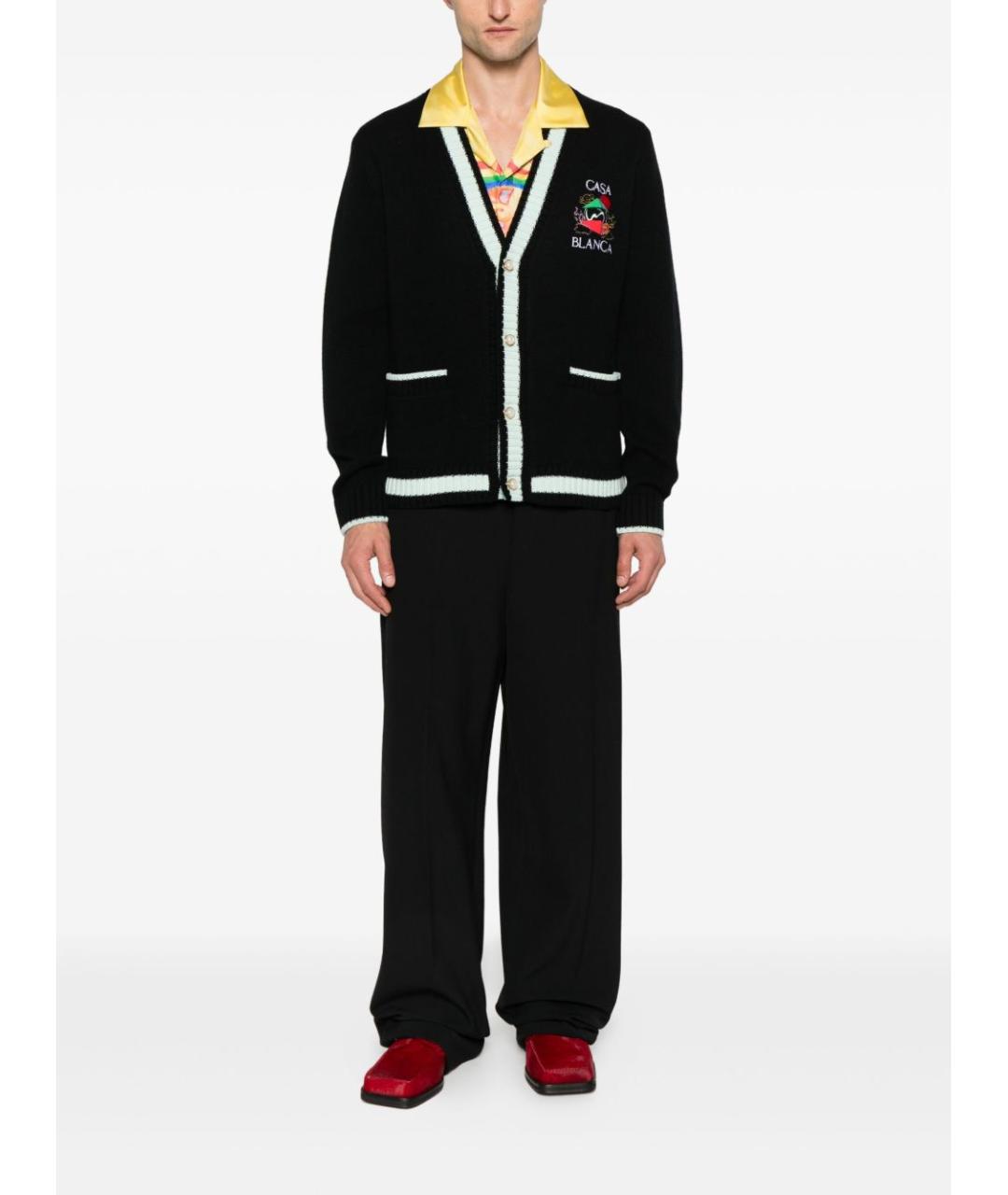 CASABLANCA Черный шерстяной кардиган, фото 5