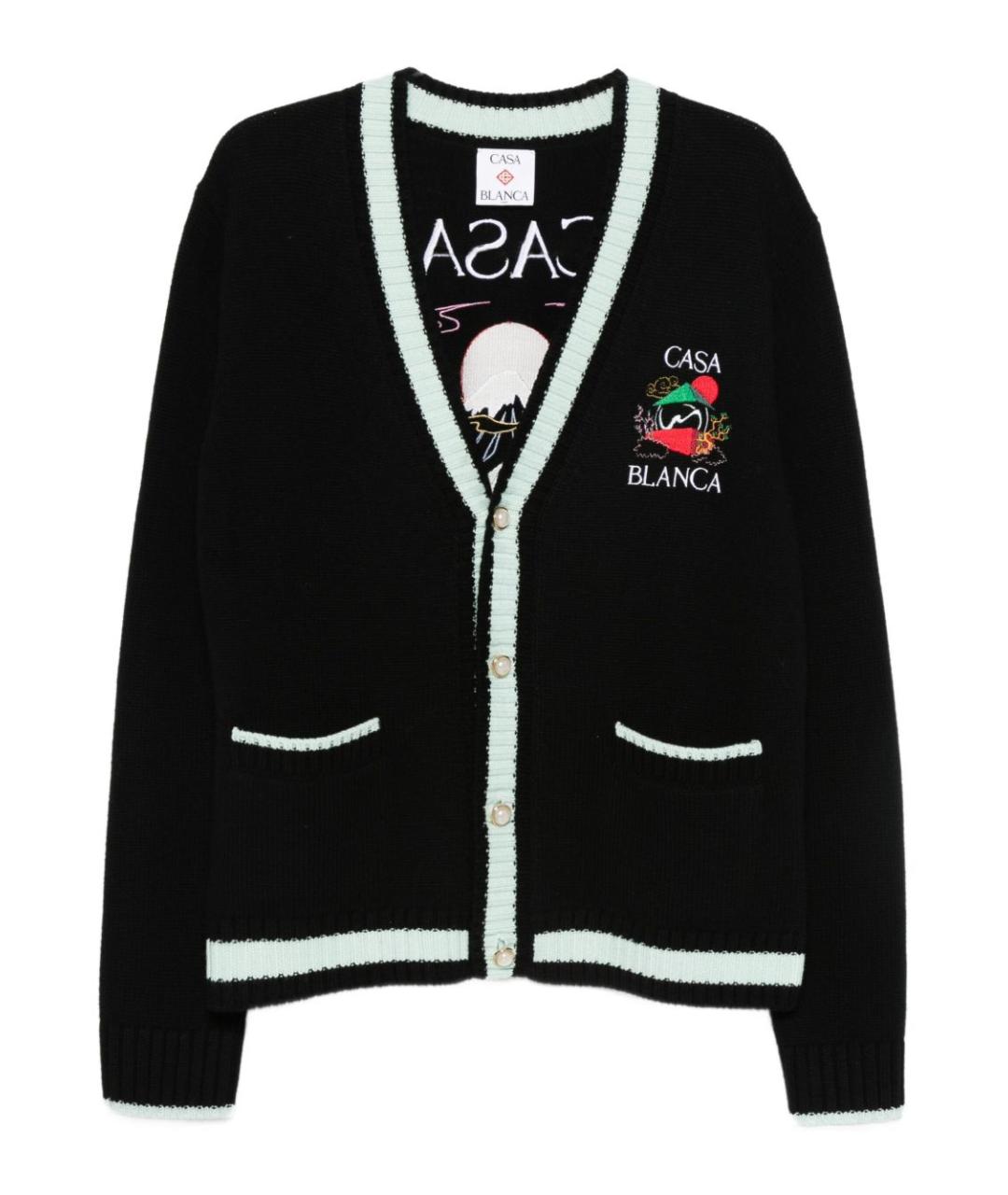 CASABLANCA Черный шерстяной кардиган, фото 1