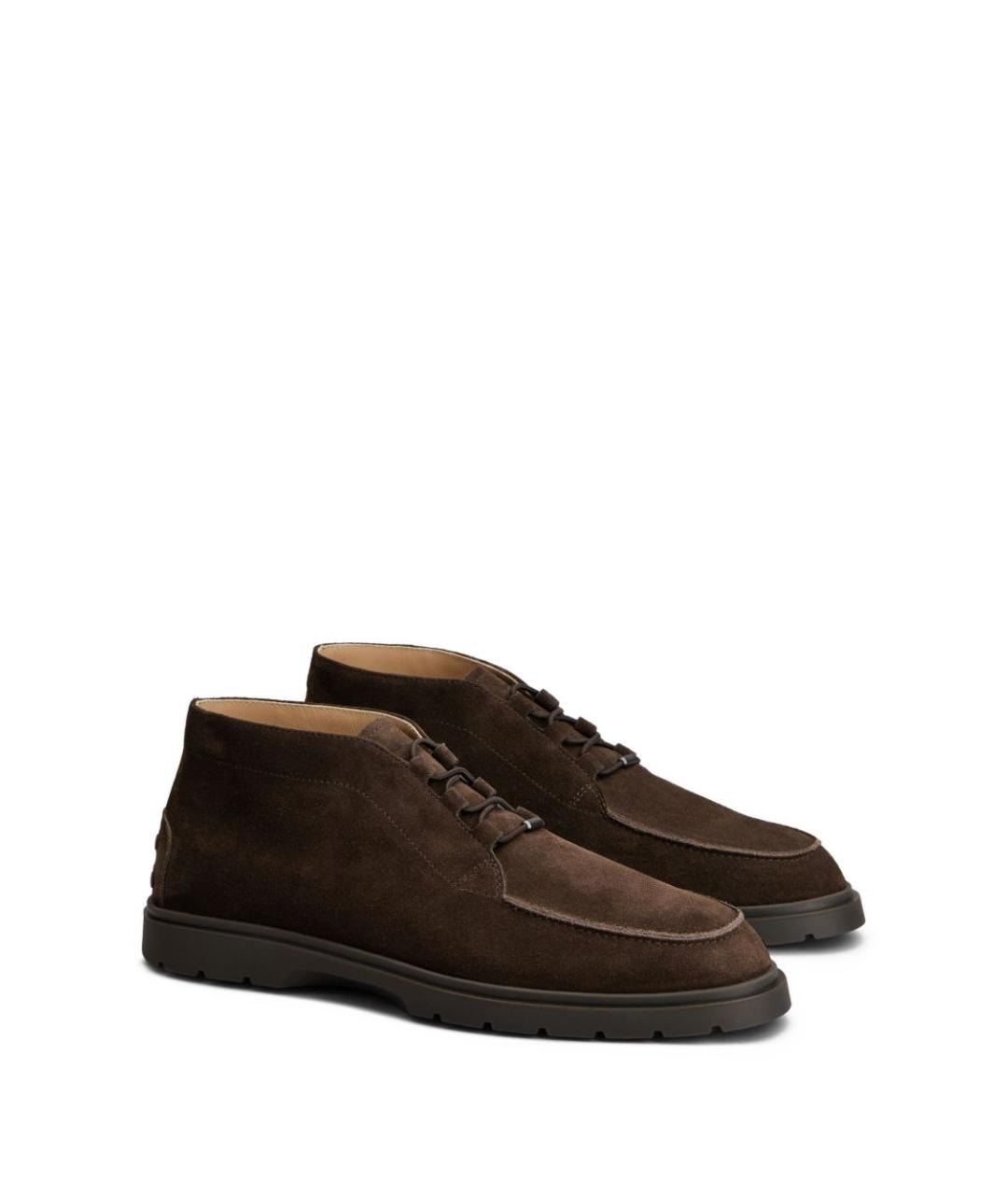 TOD'S Коричневые замшевые высокие ботинки, фото 5