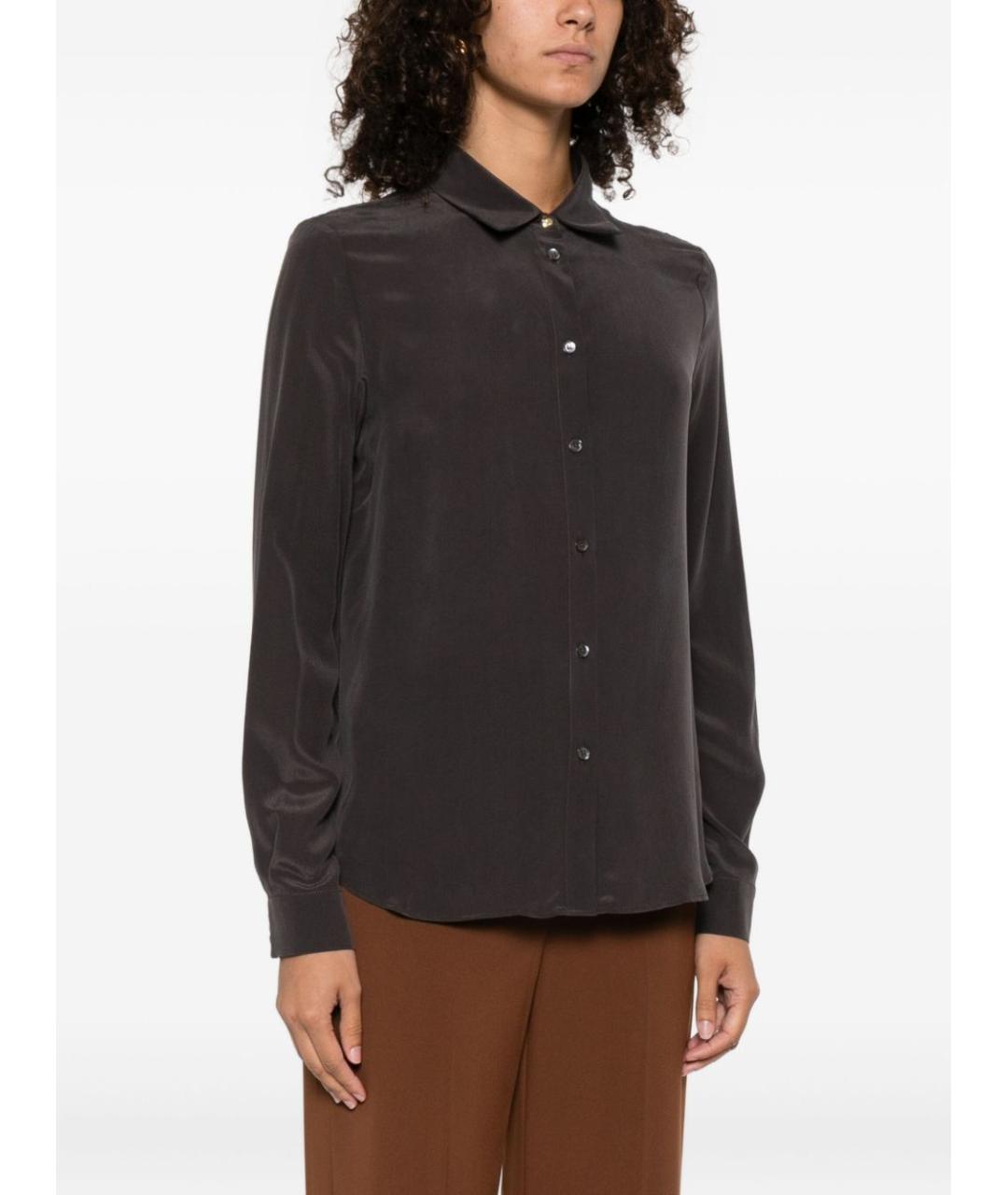 PINKO Коричневая шелковая рубашка, фото 3