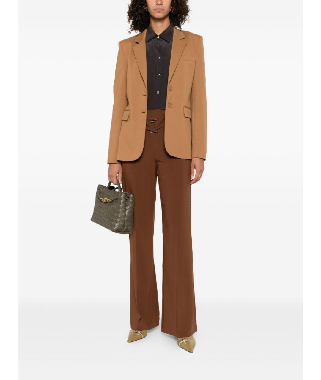 PINKO Коричневая шелковая рубашка, фото 4