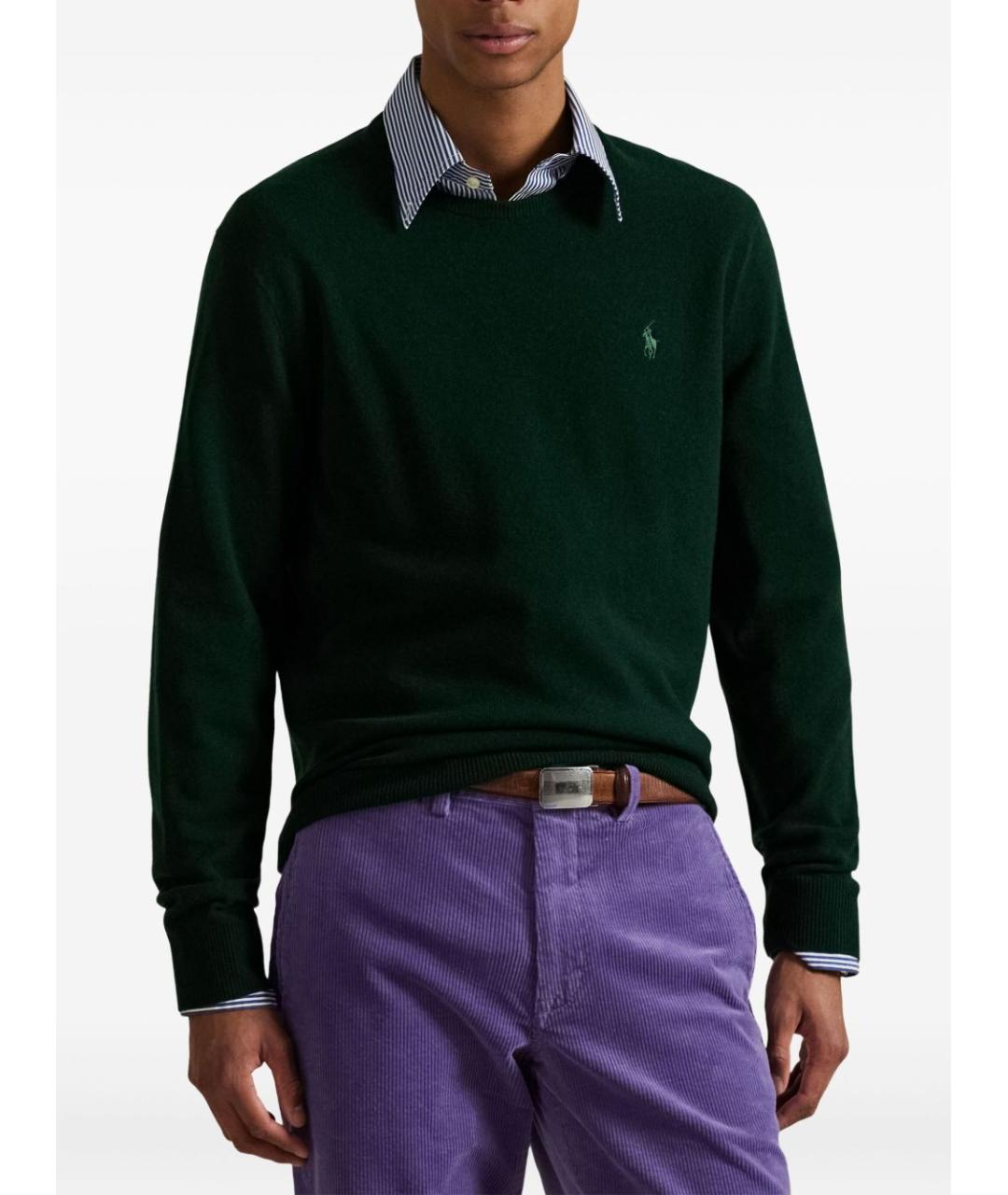 POLO RALPH LAUREN Зеленый шерстяной джемпер / свитер, фото 3