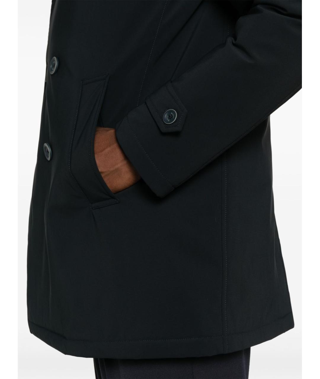 HERNO Темно-синее полиамидовое пальто, фото 2