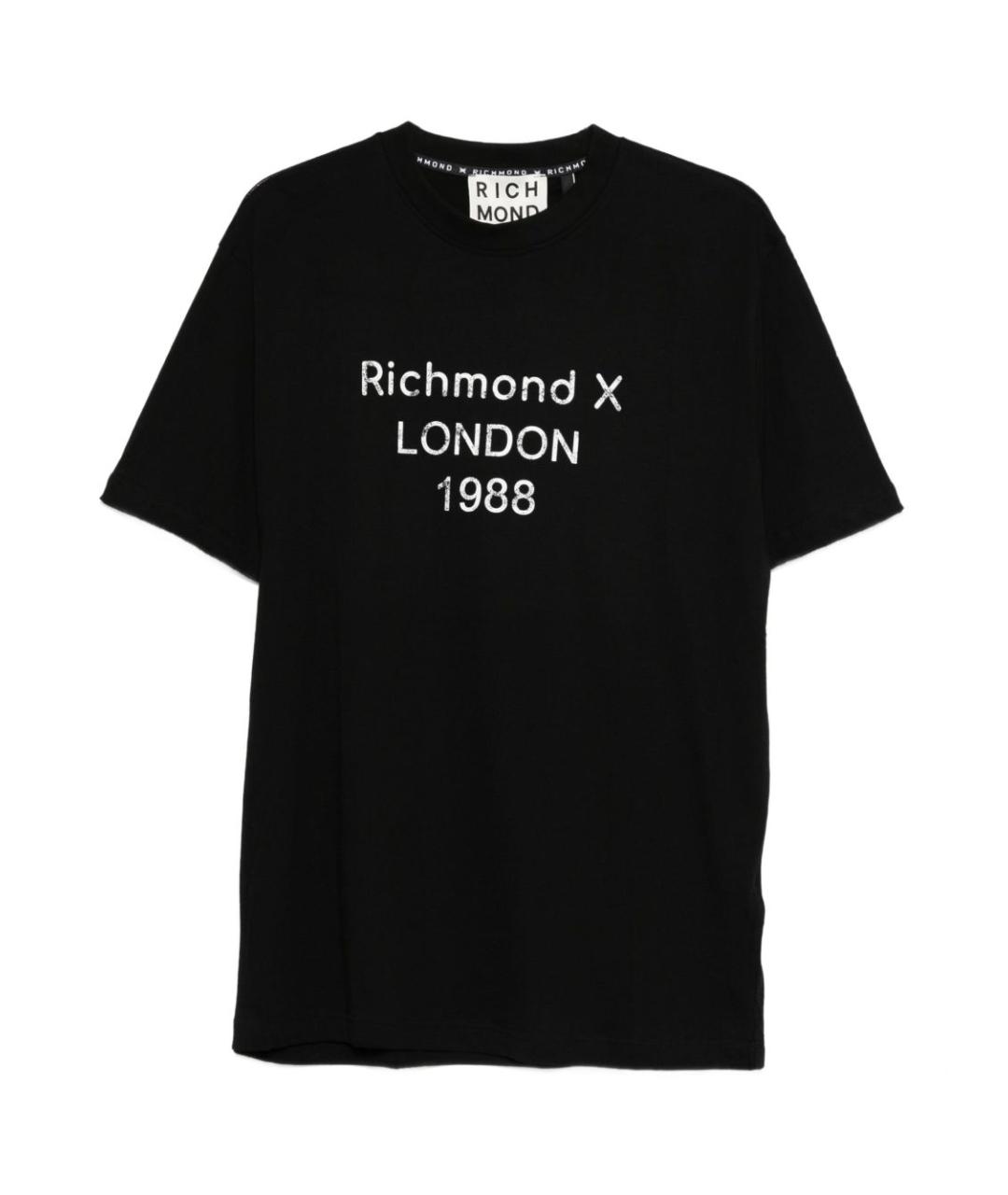 JOHN RICHMOND Черная хлопковая футболка, фото 1