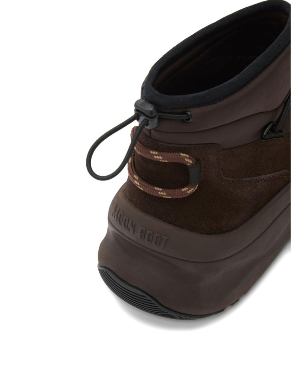 MOON BOOT Коричневые текстильные высокие ботинки, фото 3