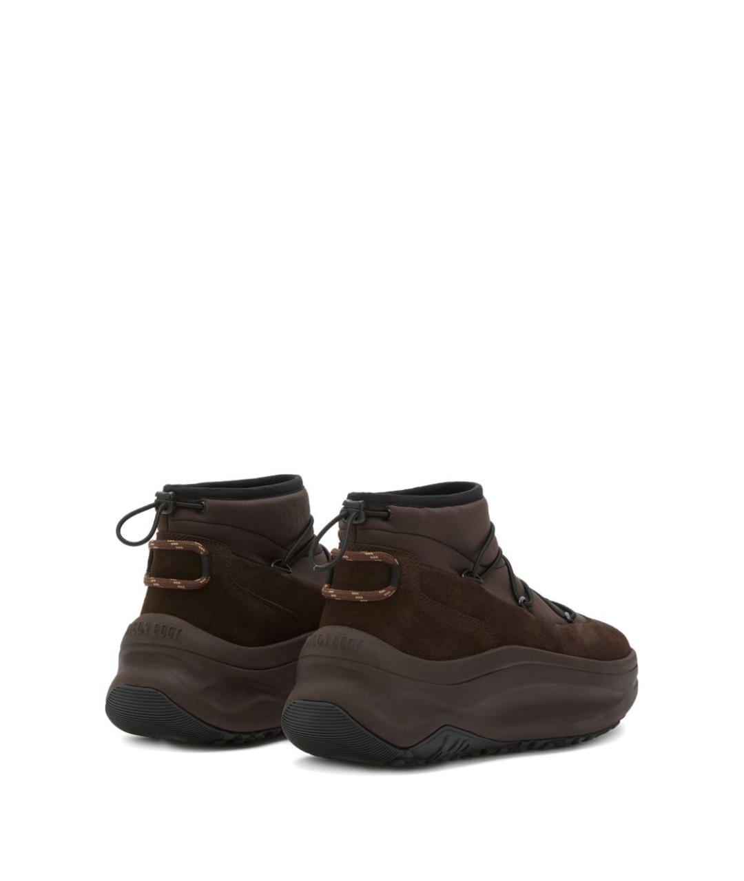 MOON BOOT Коричневые текстильные высокие ботинки, фото 2