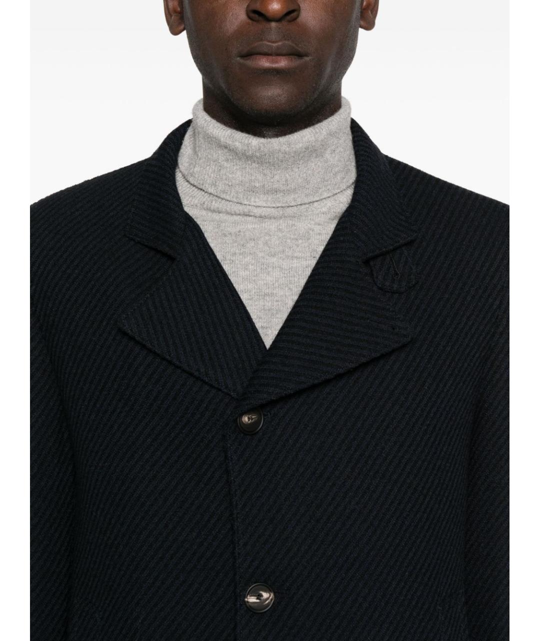 TAGLIATORE Темно-синее шерстяное пальто, фото 3