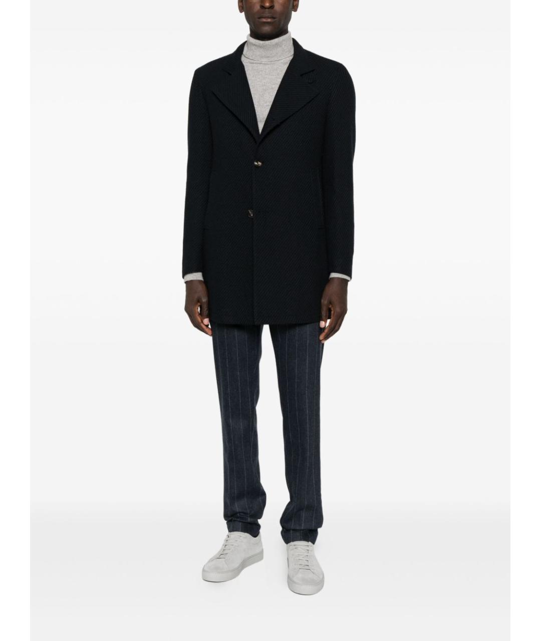 TAGLIATORE Темно-синее шерстяное пальто, фото 5