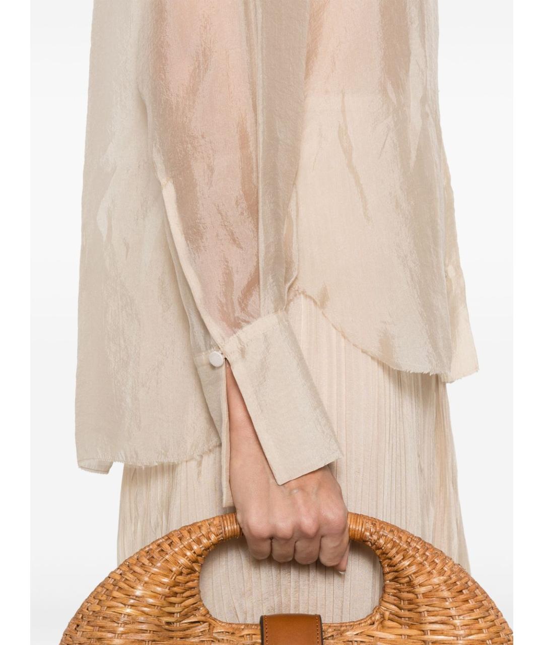 FORTE FORTE Бежевая вискозная рубашка, фото 3