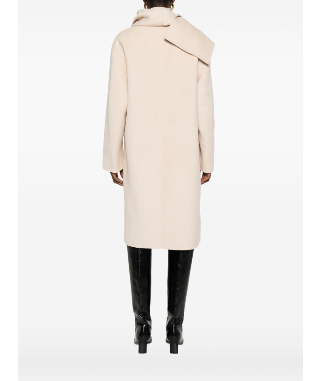LIU JO Бежевое шерстяное пальто, фото 2