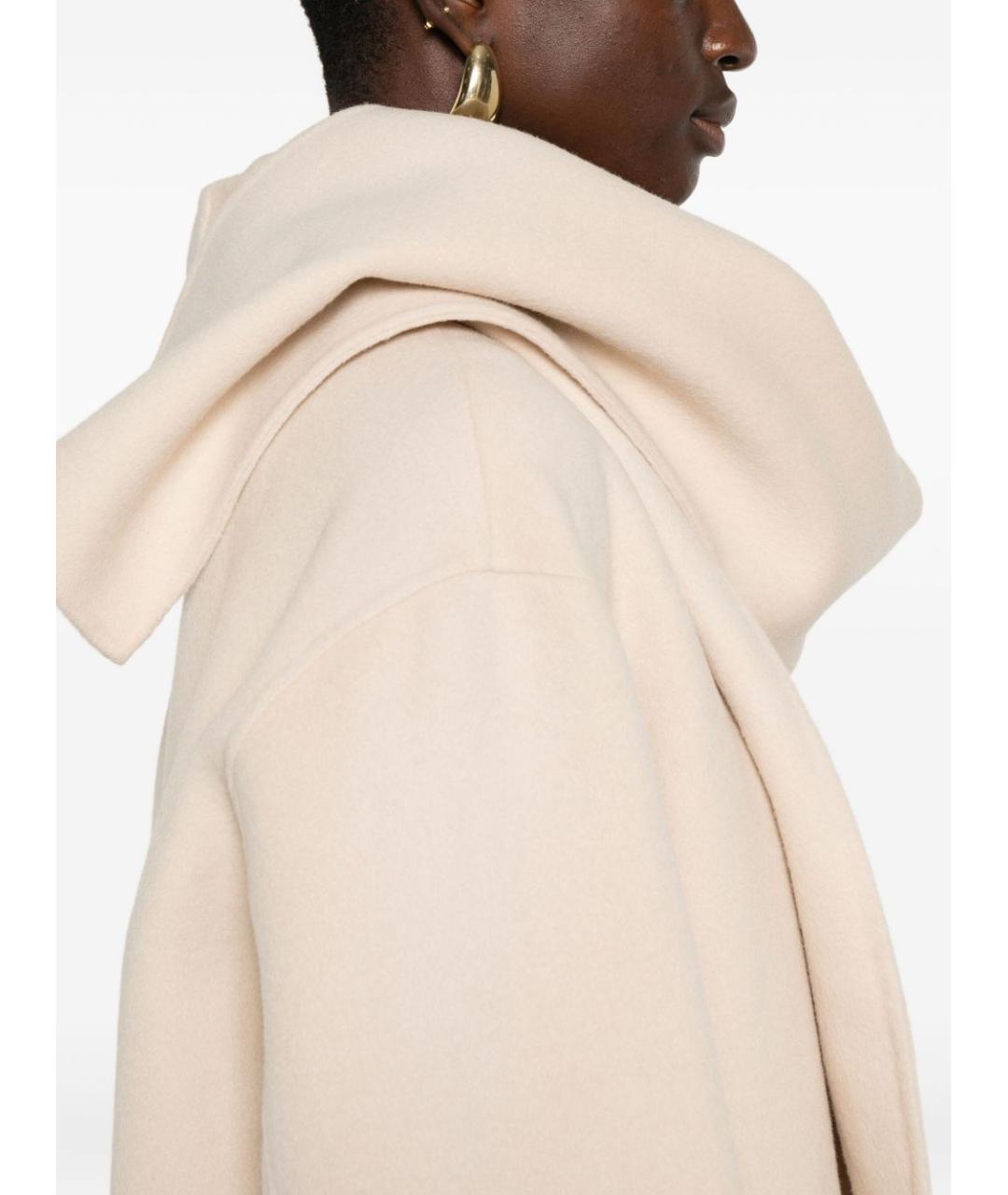 LIU JO Бежевое шерстяное пальто, фото 4