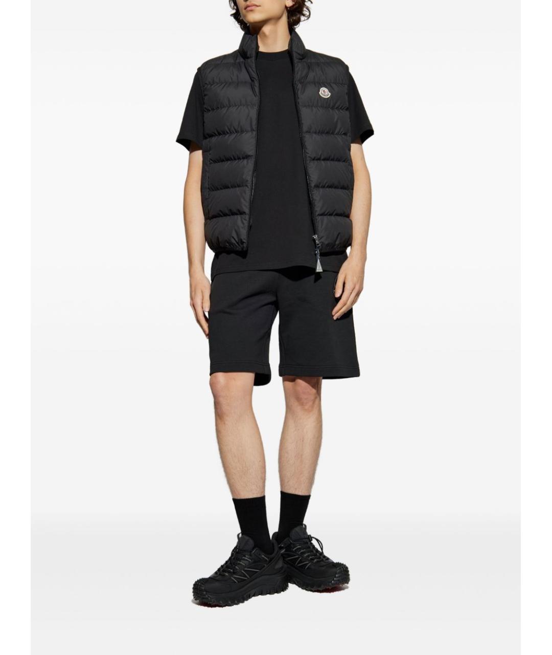 MONCLER Черная хлопковая футболка, фото 5