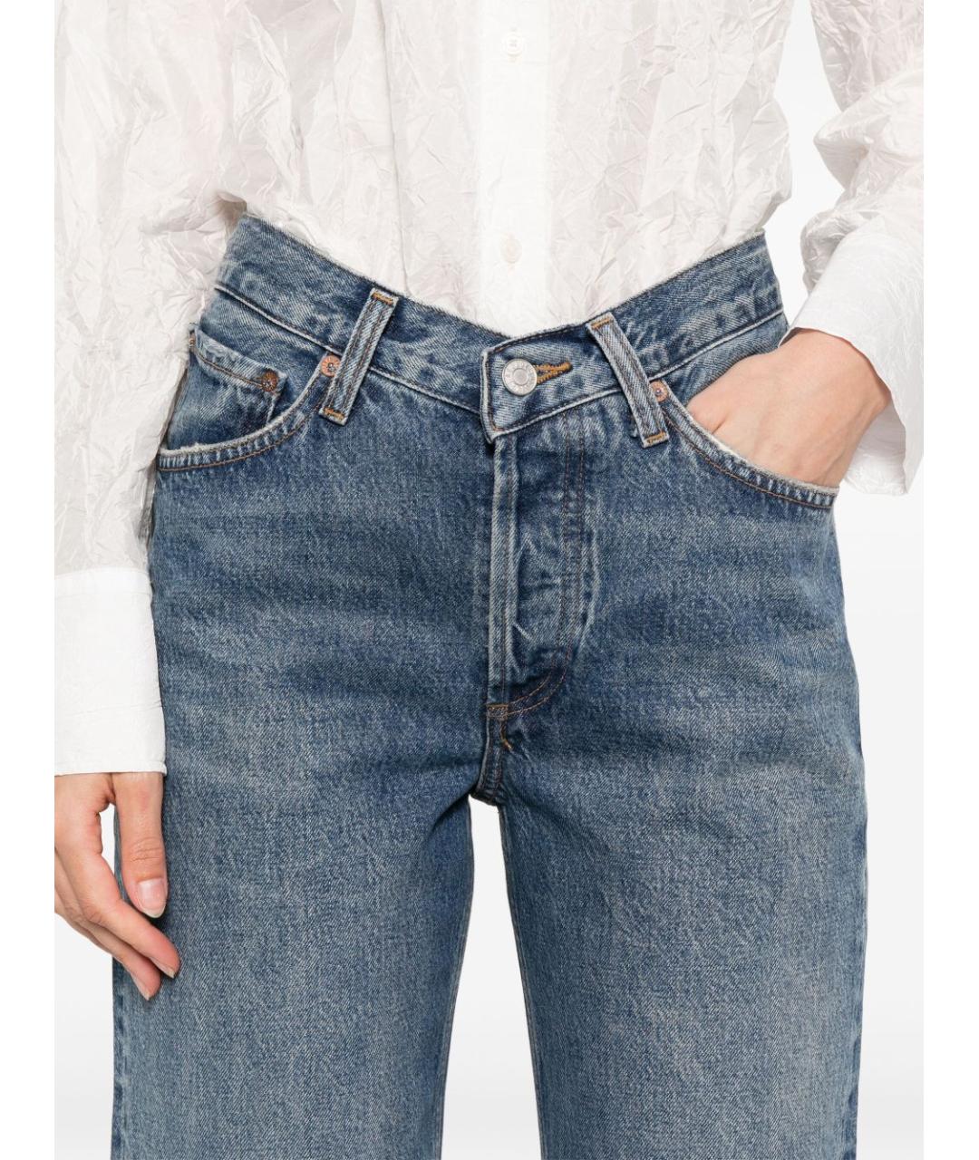 AGOLDE Синие хлопковые прямые джинсы, фото 5