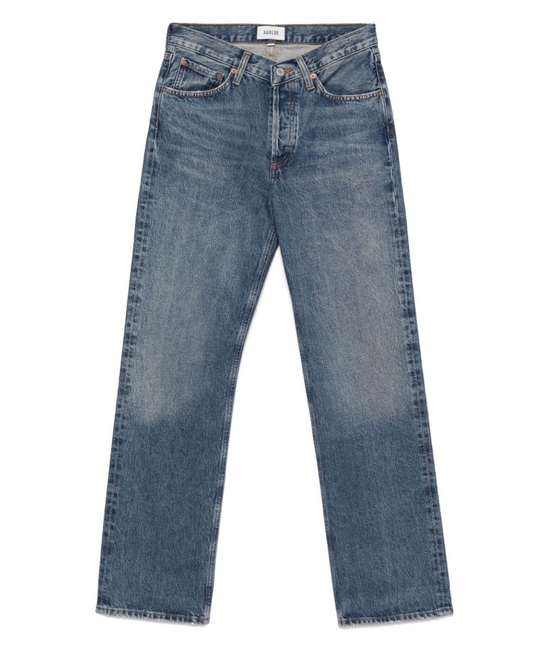 AGOLDE Синие хлопковые прямые джинсы, фото 1