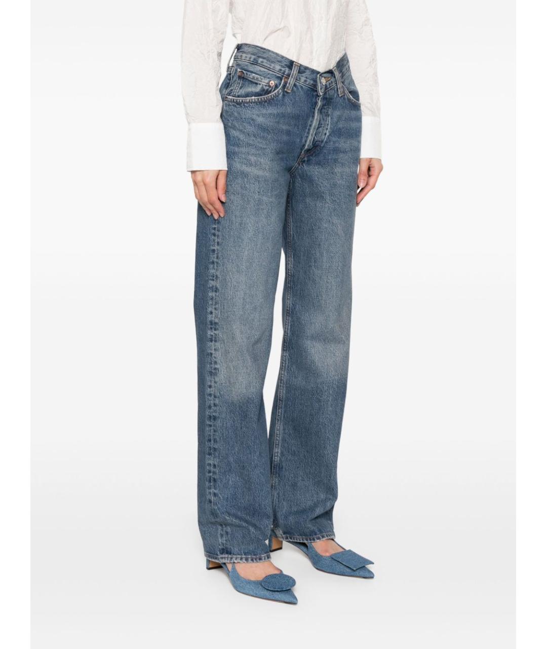 AGOLDE Синие хлопковые прямые джинсы, фото 4