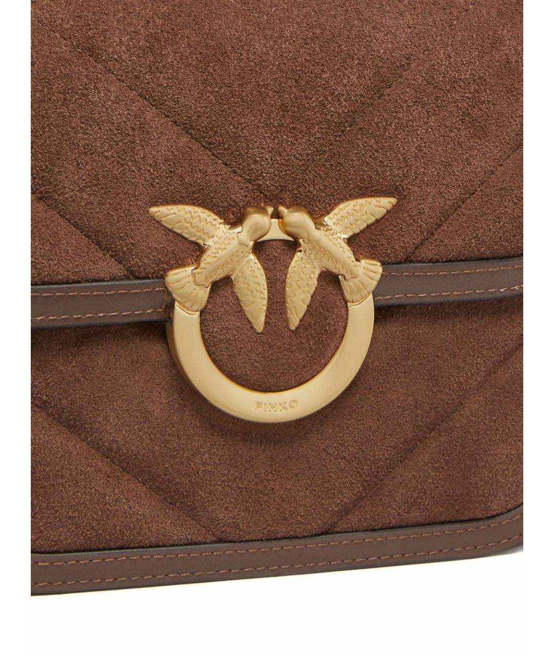 PINKO Коричневая кожаная сумка через плечо, фото 2