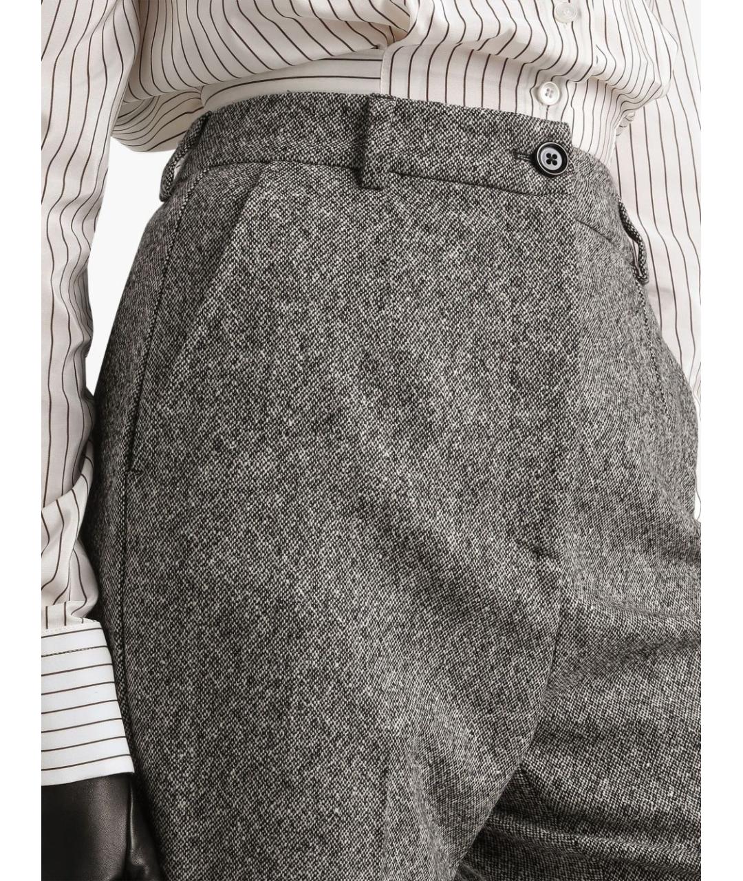 DOLCE&GABBANA Серые шерстяные брюки узкие, фото 2