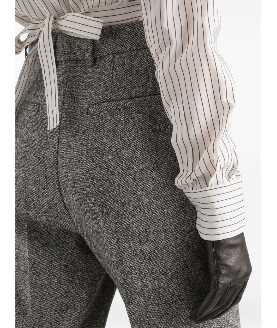DOLCE&GABBANA Серые шерстяные брюки узкие, фото 5