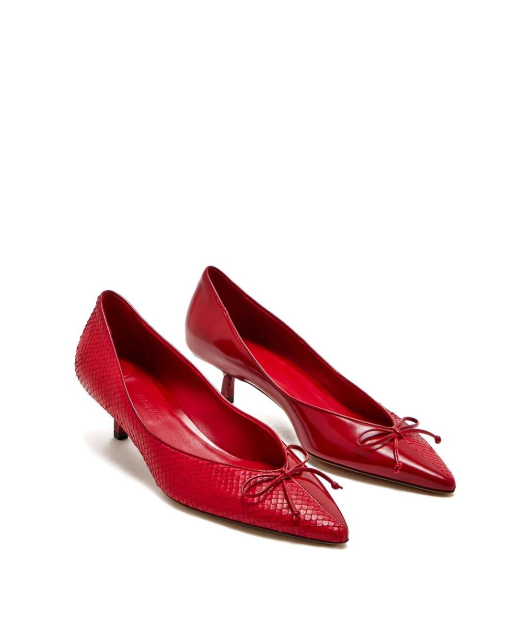 JACQUEMUS Красные кожаные туфли, фото 3