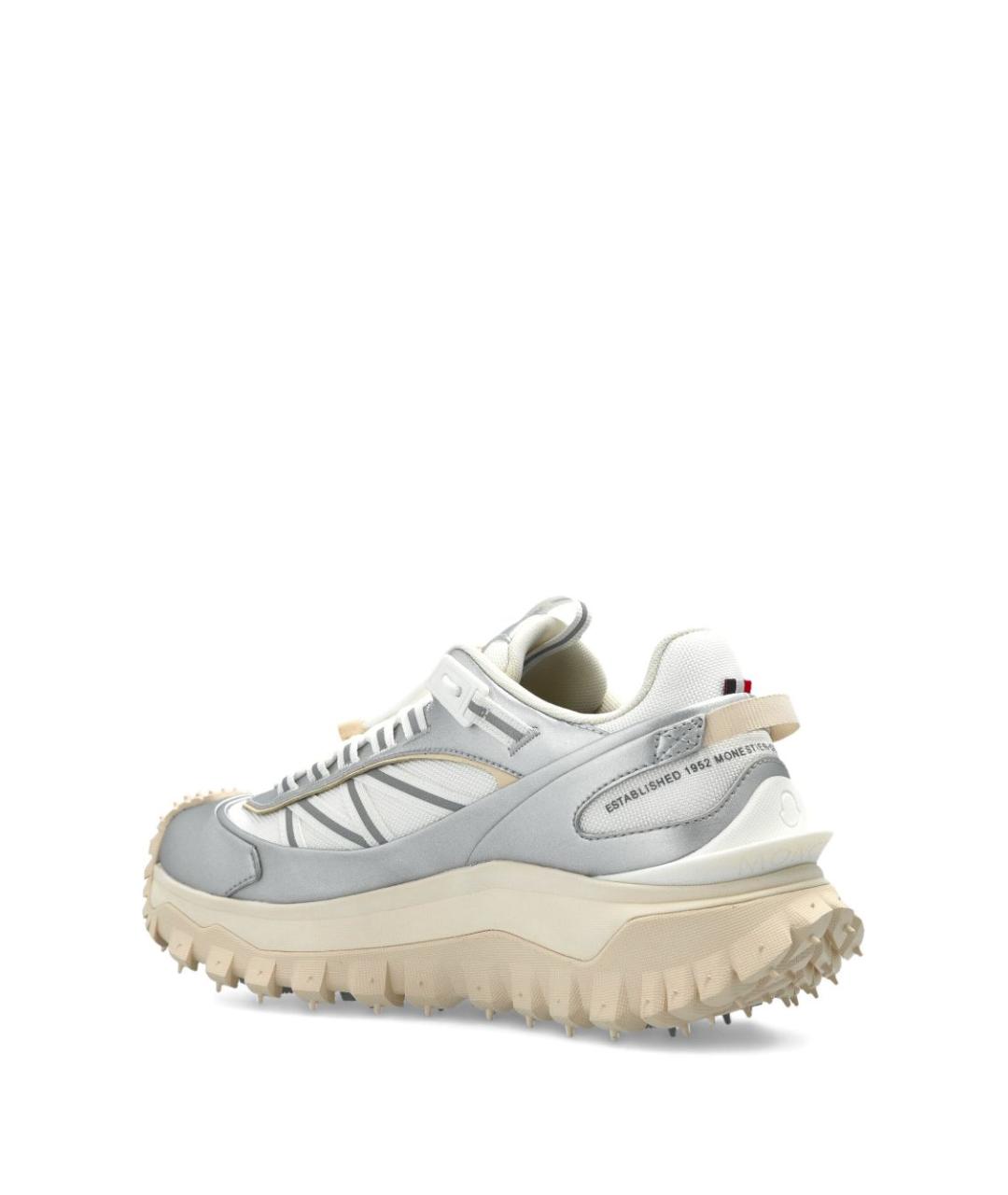 MONCLER Серебряные текстильные кроссовки, фото 2