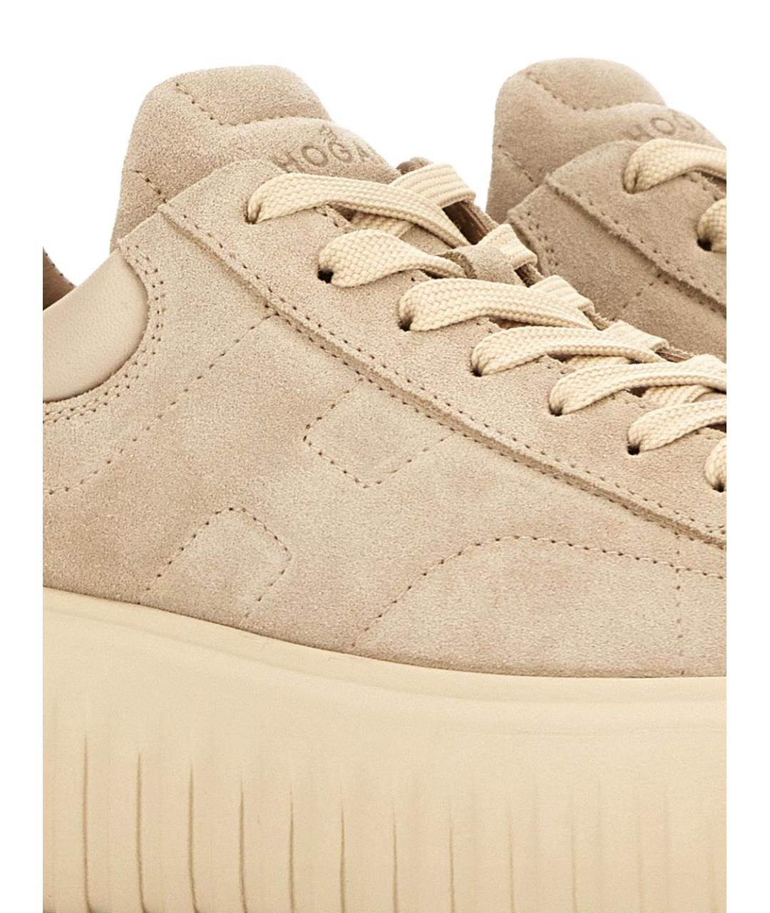 HOGAN Бежевые замшевые кеды, фото 4