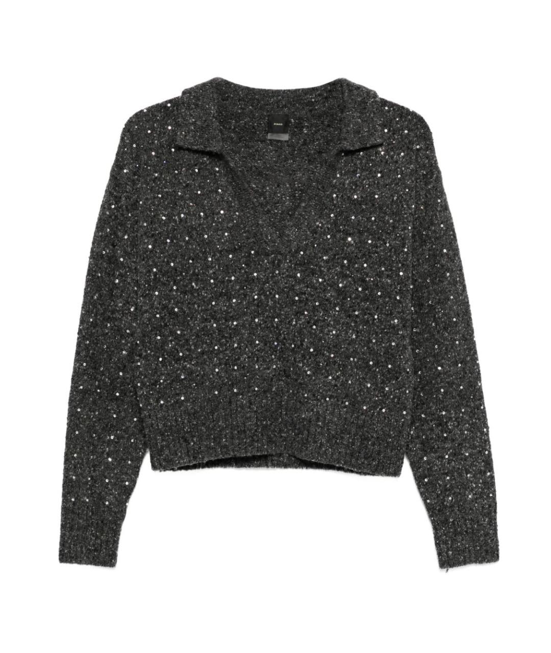 PINKO Серый шерстяной джемпер / свитер, фото 1