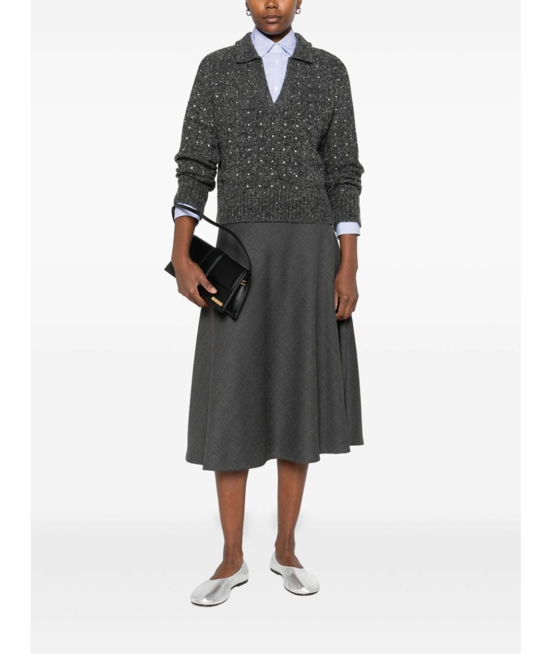 PINKO Серый шерстяной джемпер / свитер, фото 2