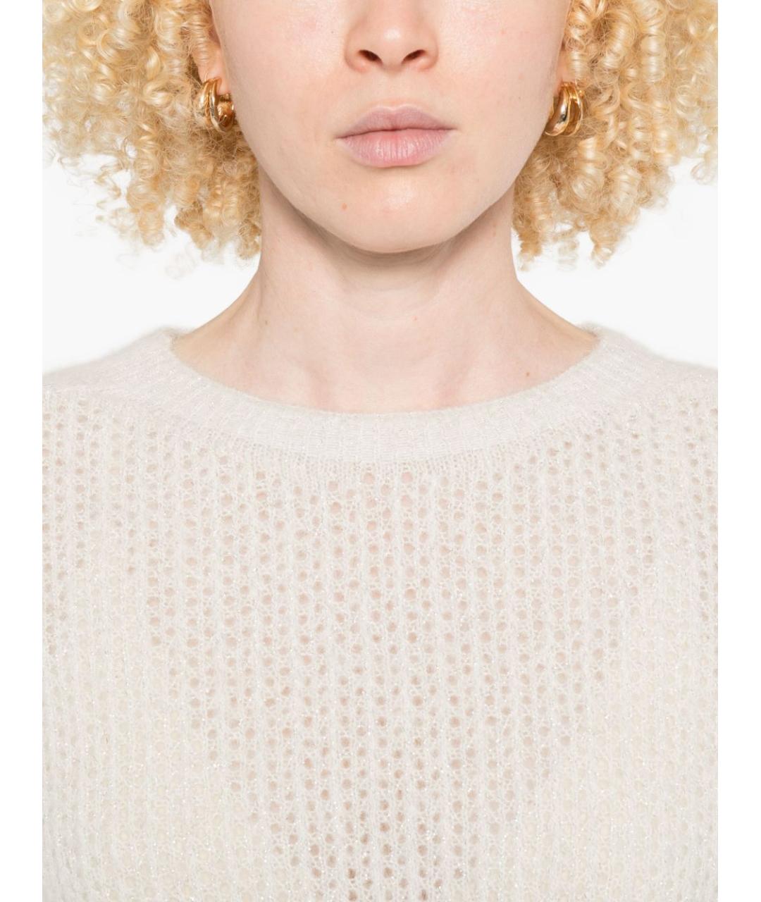 LIU JO Белый шерстяной джемпер / свитер, фото 4