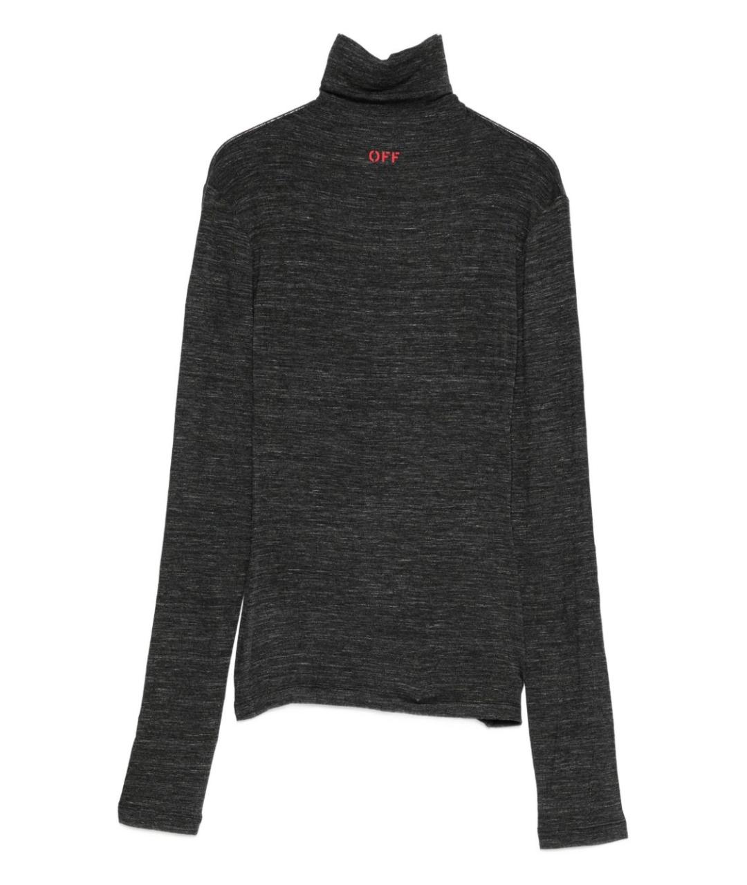OFF-WHITE Серая вискозная водолазка, фото 1