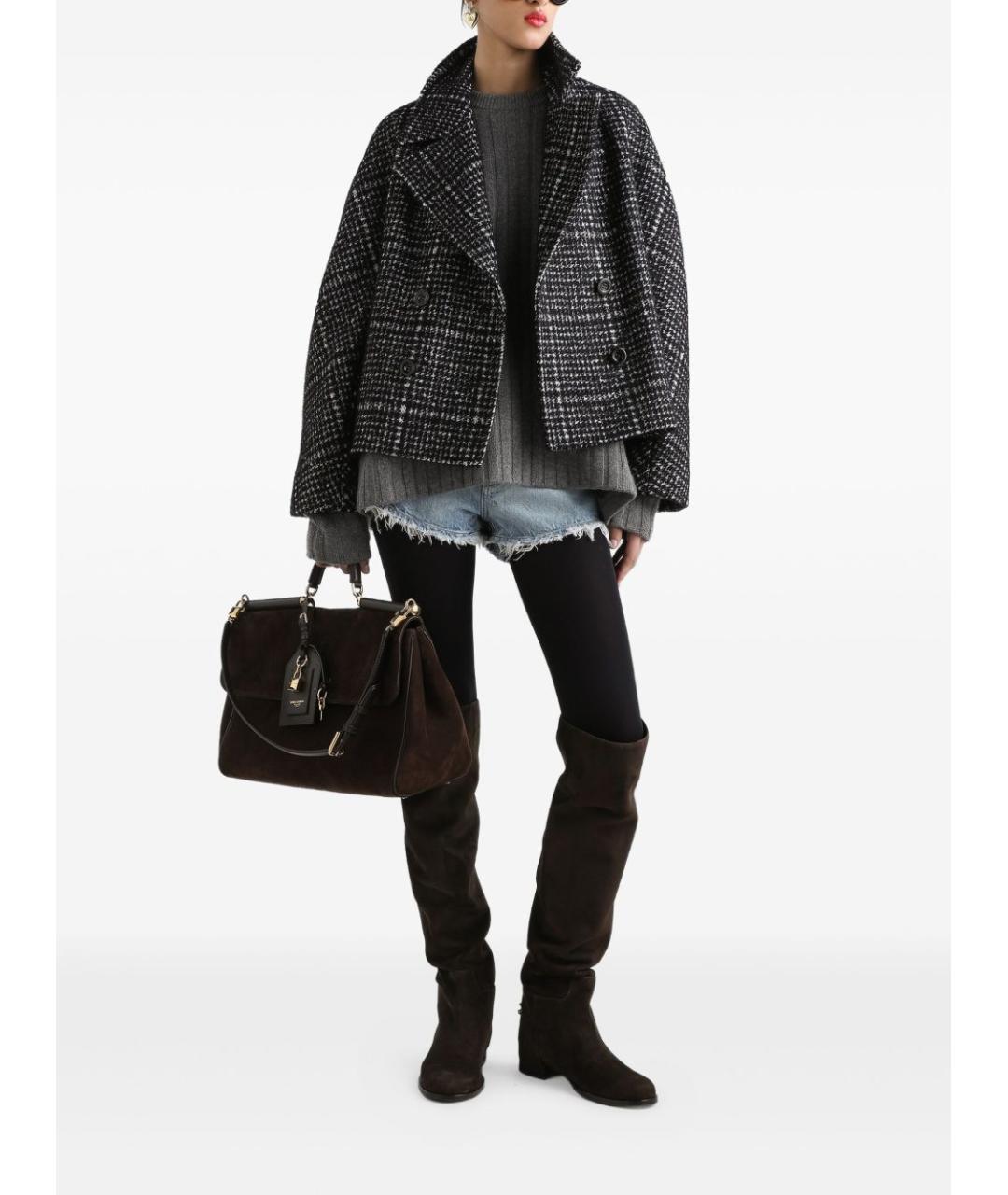 DOLCE&GABBANA Серое шерстяное пальто, фото 4