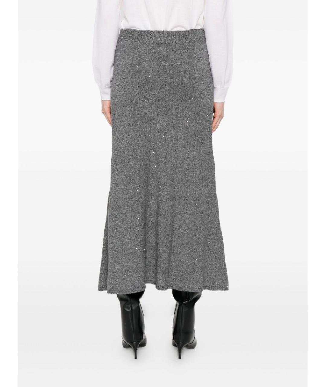 LIU JO Серая вискозная юбка макси, фото 2