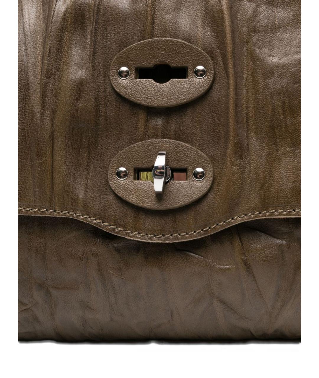 ZANELLATO Зеленая кожаная сумка тоут, фото 3