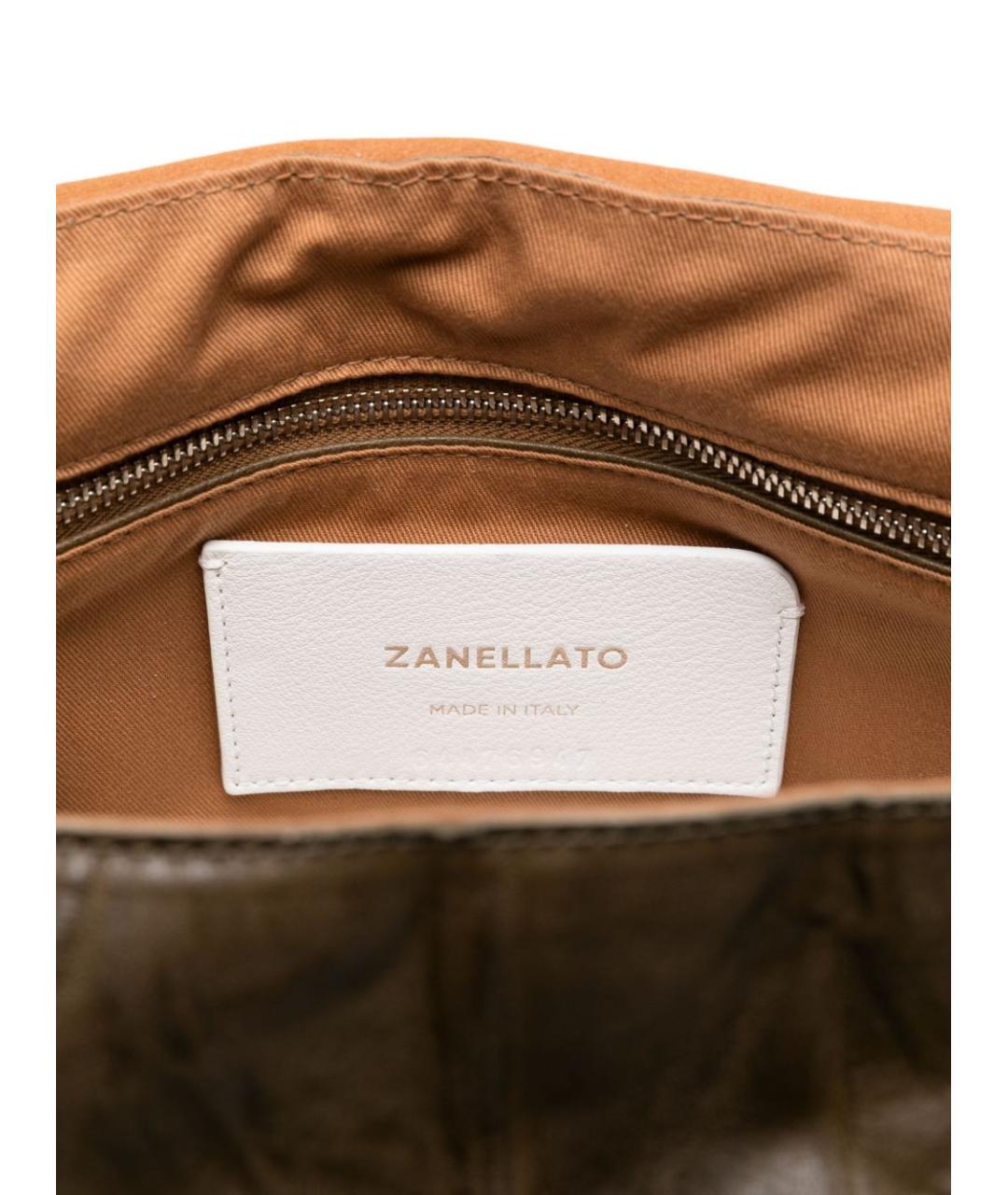 ZANELLATO Зеленая кожаная сумка тоут, фото 2