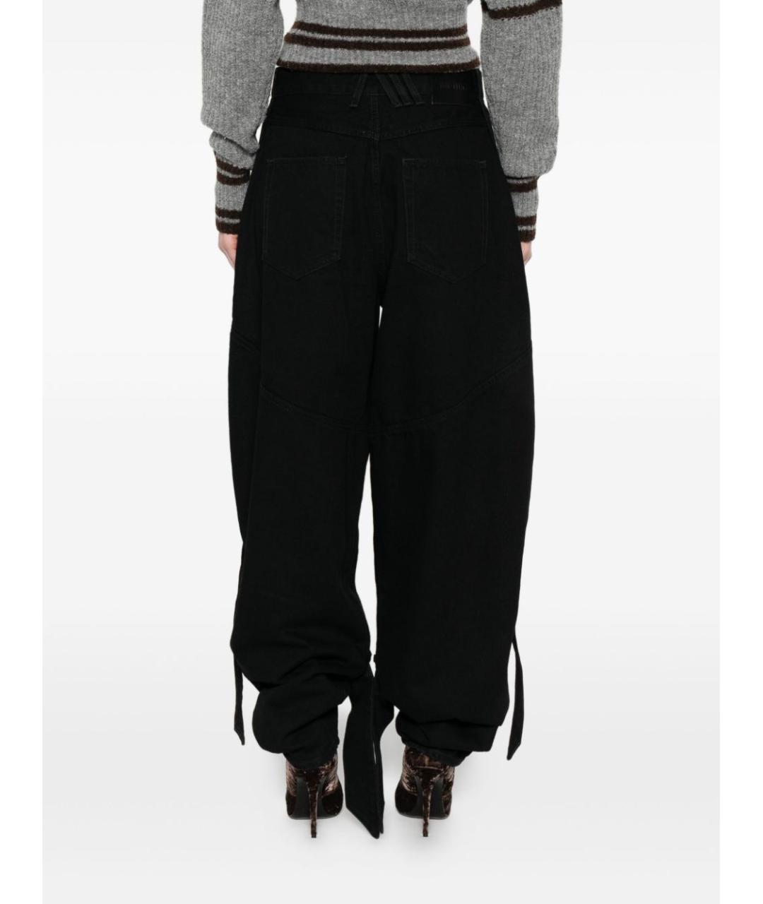 THE ATTICO Черные хлопковые прямые джинсы, фото 3