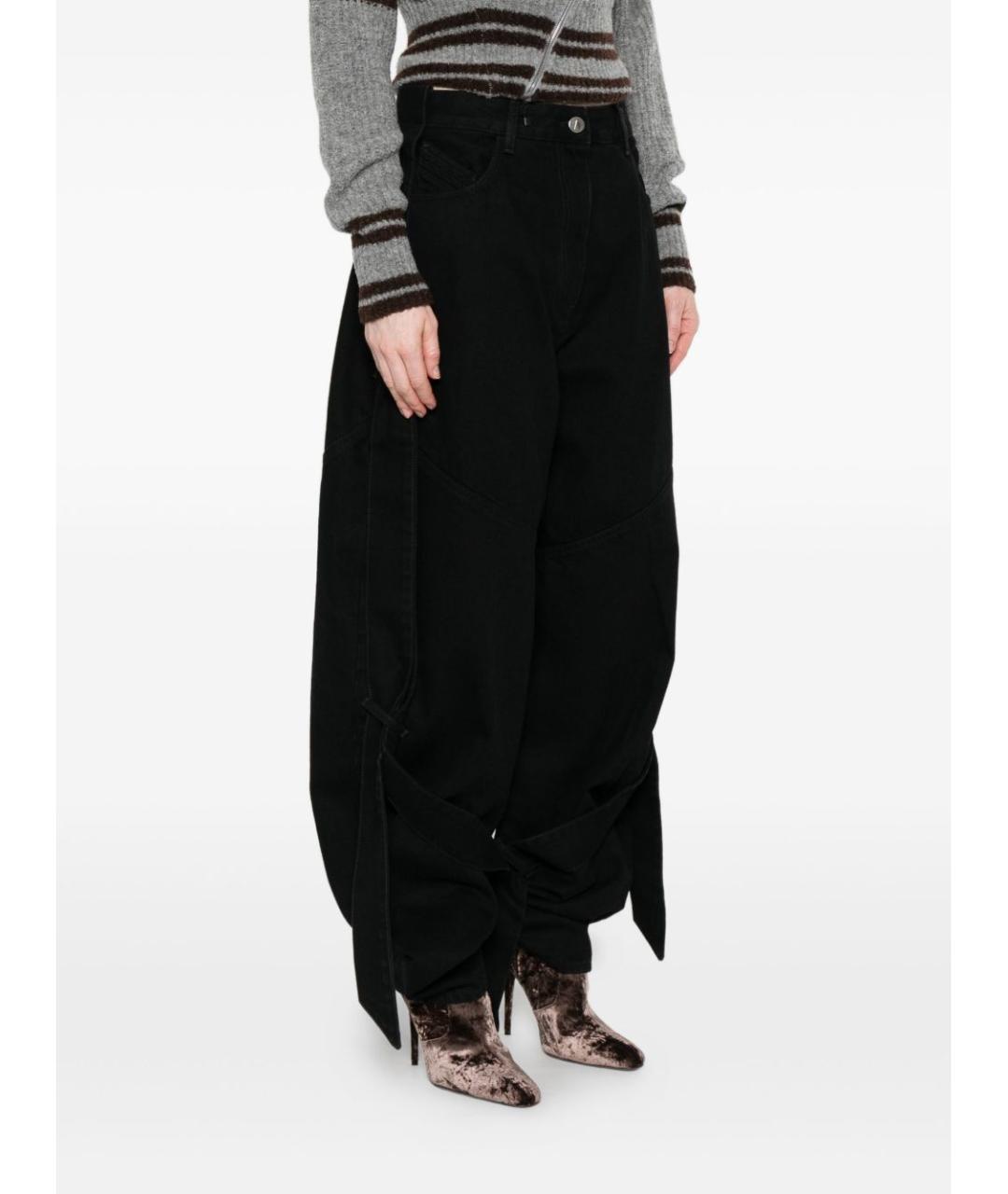 THE ATTICO Черные хлопковые прямые джинсы, фото 2