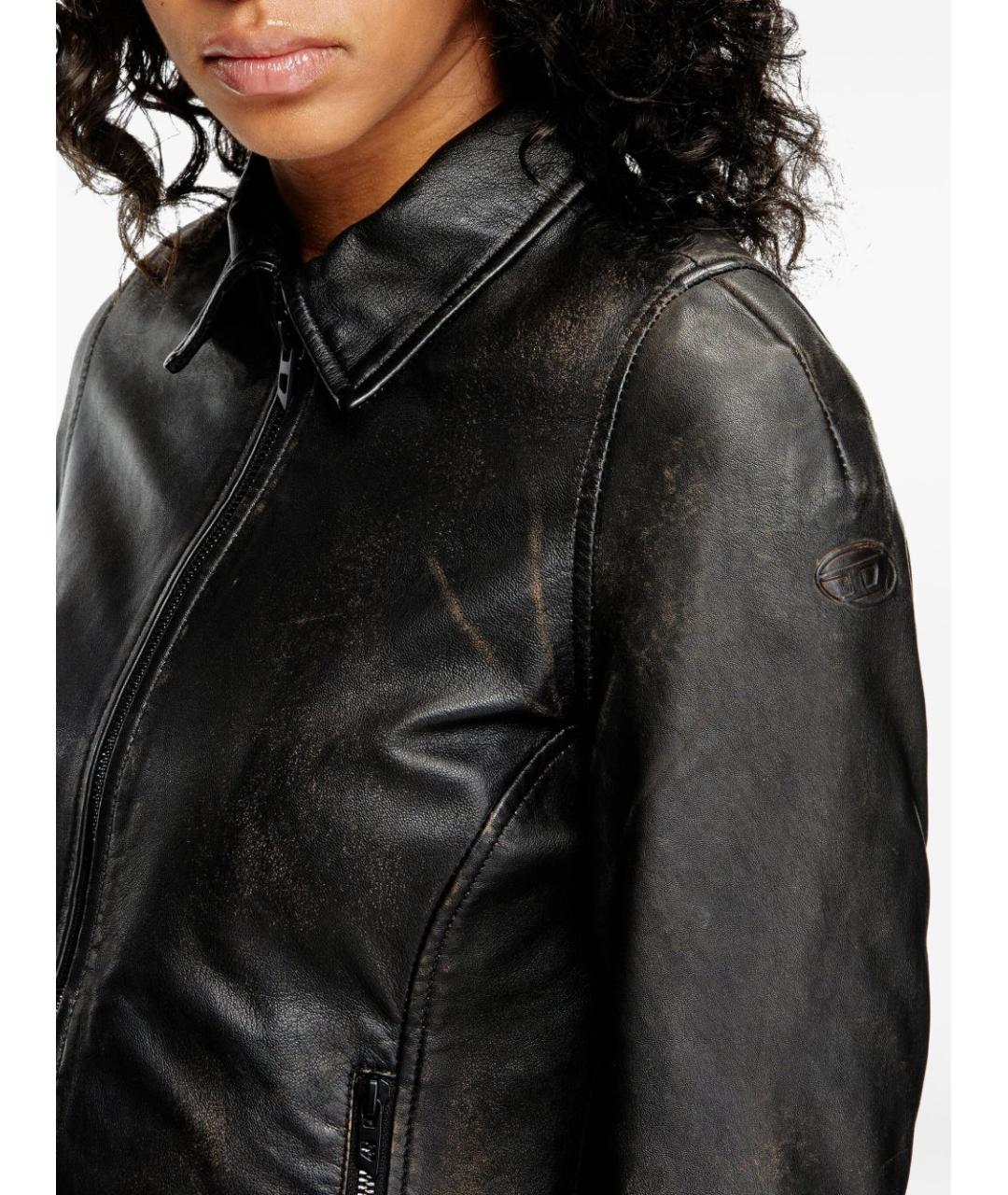 DIESEL Черная кожаная куртка, фото 2