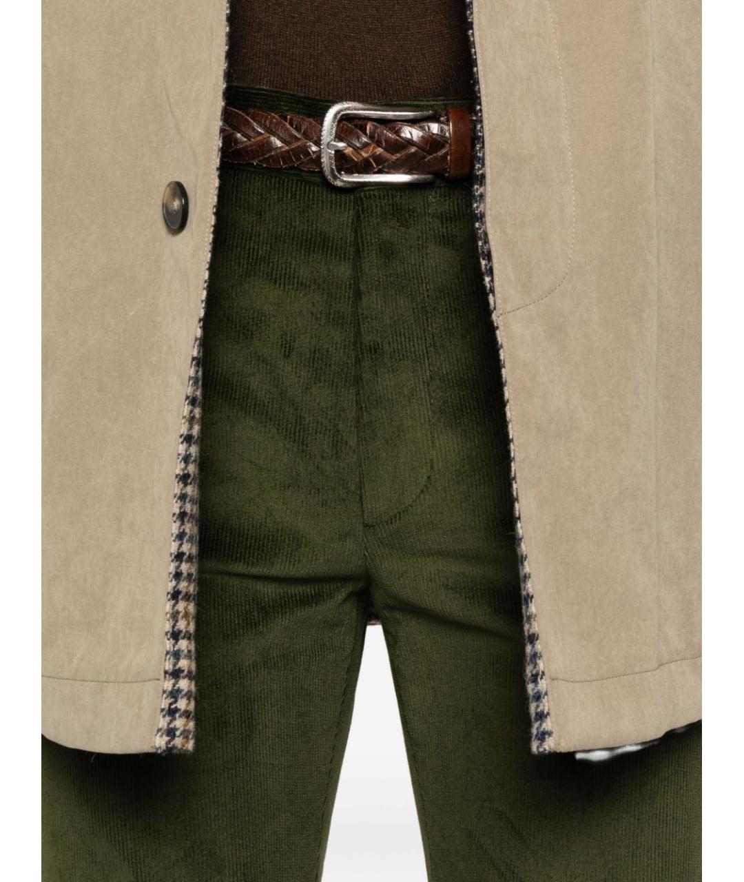 ETRO Зеленые хлопковые повседневные брюки, фото 4