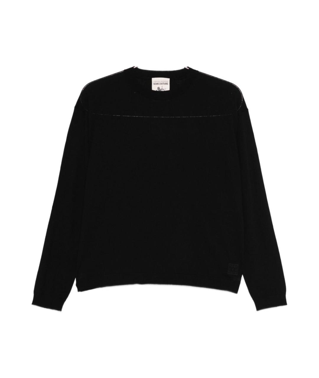 SEMICOUTURE Черный шерстяной джемпер / свитер, фото 1