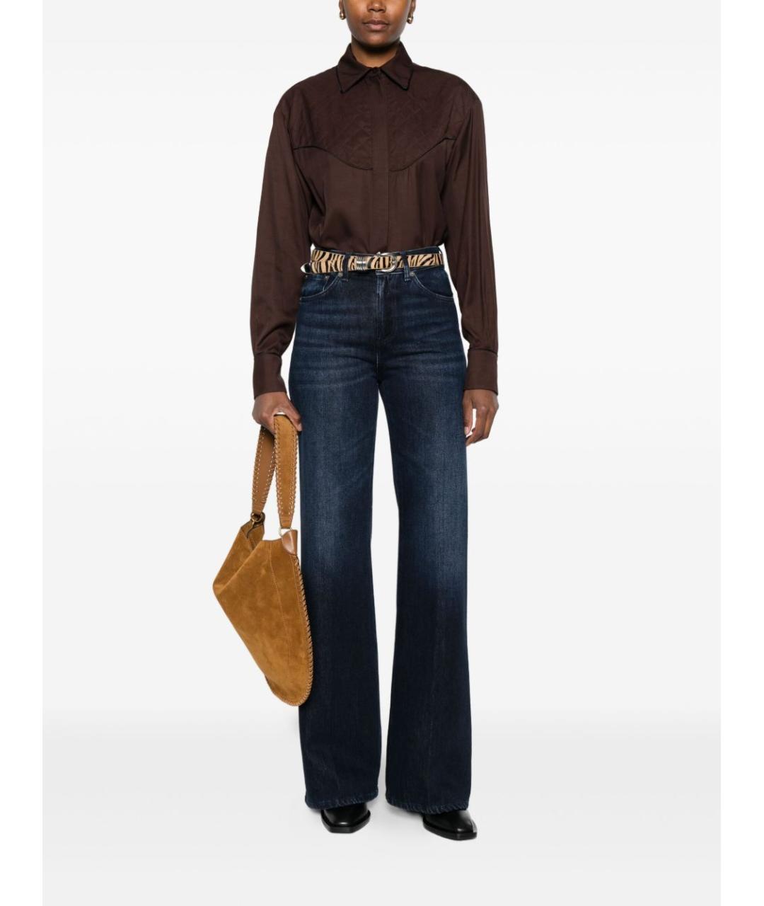 GOLDEN GOOSE DELUXE BRAND Коричневая вискозная рубашка, фото 3