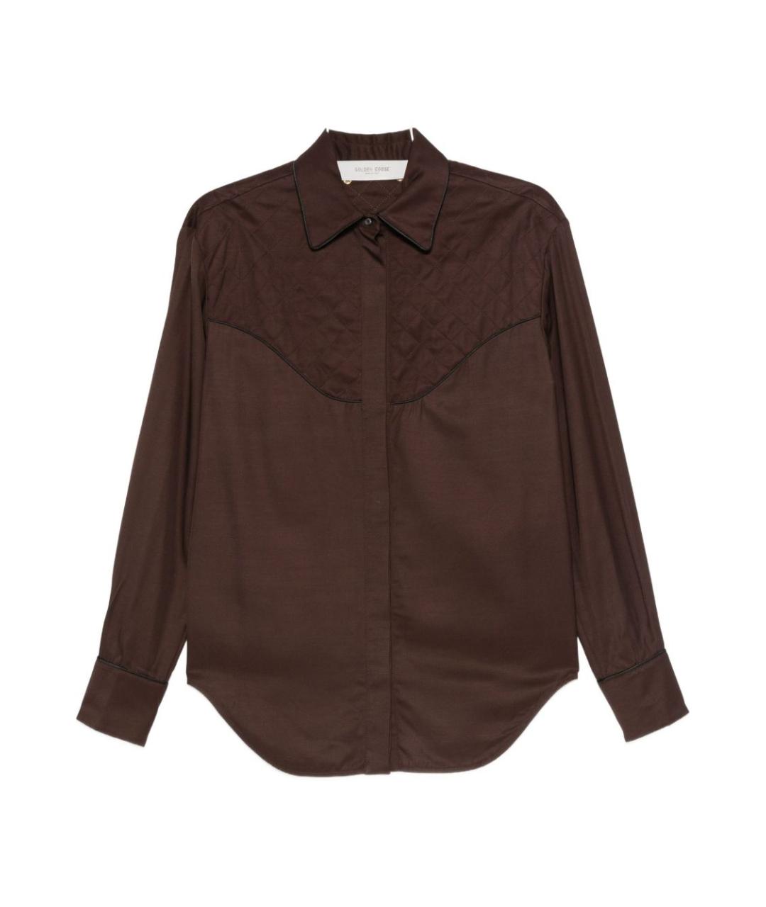 GOLDEN GOOSE DELUXE BRAND Коричневая вискозная рубашка, фото 1