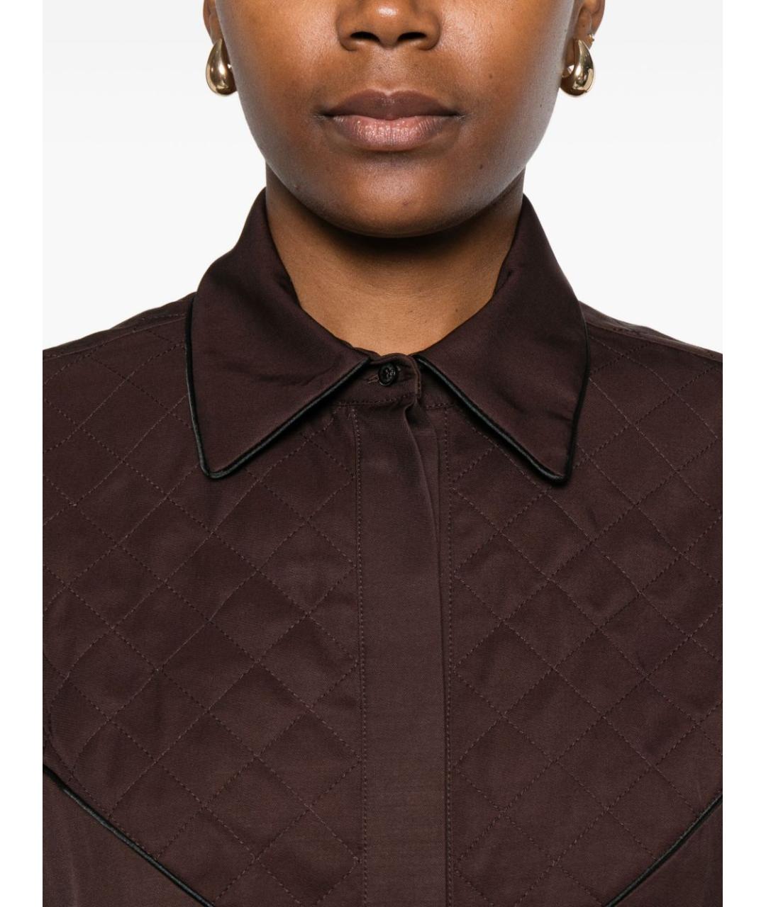 GOLDEN GOOSE DELUXE BRAND Коричневая вискозная рубашка, фото 4