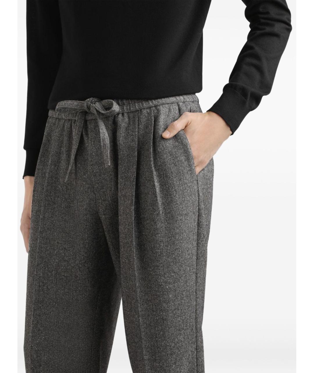 DOLCE&GABBANA Серые шерстяные повседневные брюки, фото 5