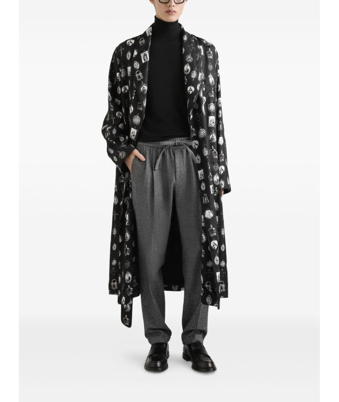 DOLCE&GABBANA Серые шерстяные повседневные брюки, фото 4