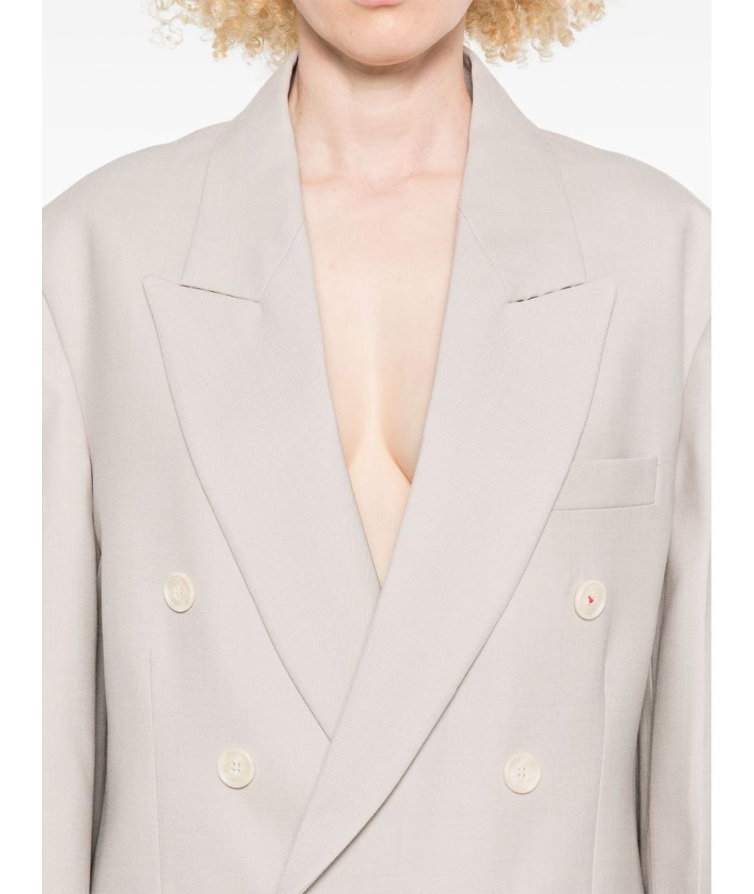 VICTORIA BECKHAM Серый полиэстеровый жакет/пиджак, фото 4